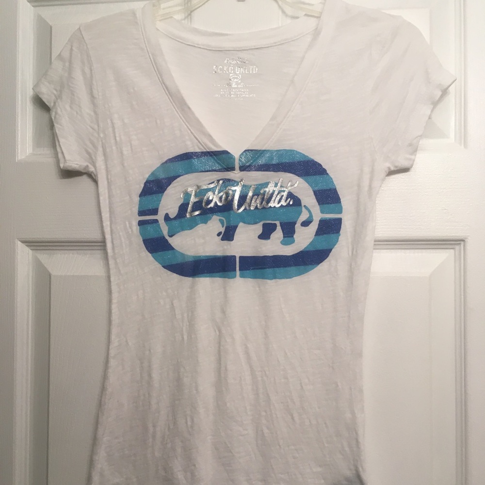 Ecko Unltd Women’s White Tee V-Neck XS